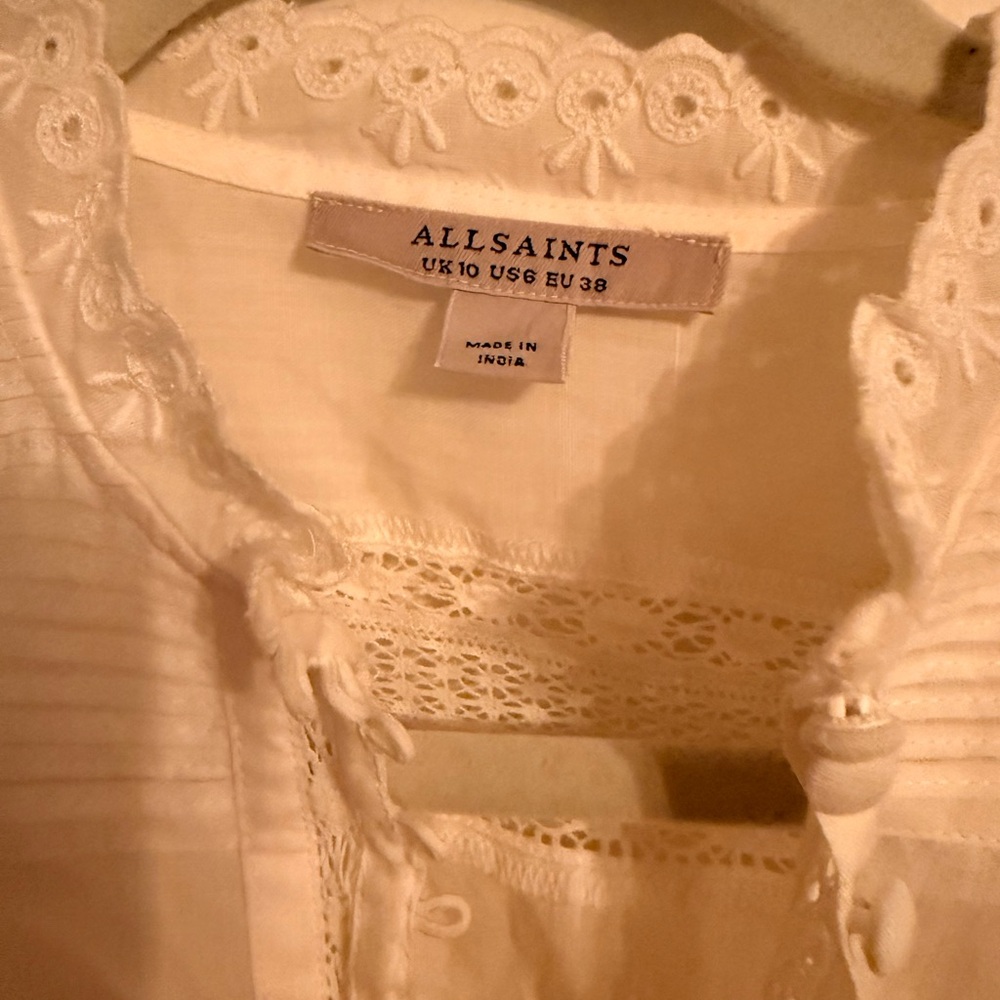All Saints Heather Lace Trim Top - Picture 6 of 7